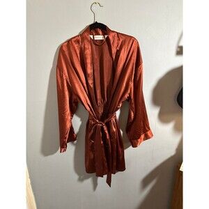 Victoria’s Secret OS Vintage Y2K Satin Kimono Sleeve Belted Short Robe